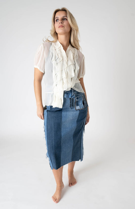 1940's Denim Pencil Skirt - Gypsy Cadillac