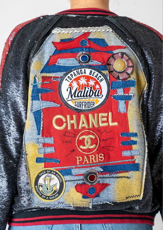 1980's Las Vegas Chanel Patch Ornamented Jacket - Gypsy Cadillac