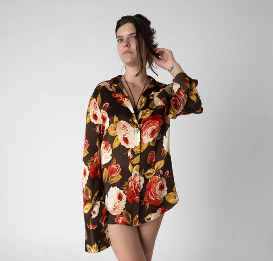 1980's Las Vegas Dolce & Gabbana Silk Floral Button Down - Gypsy Cadillac